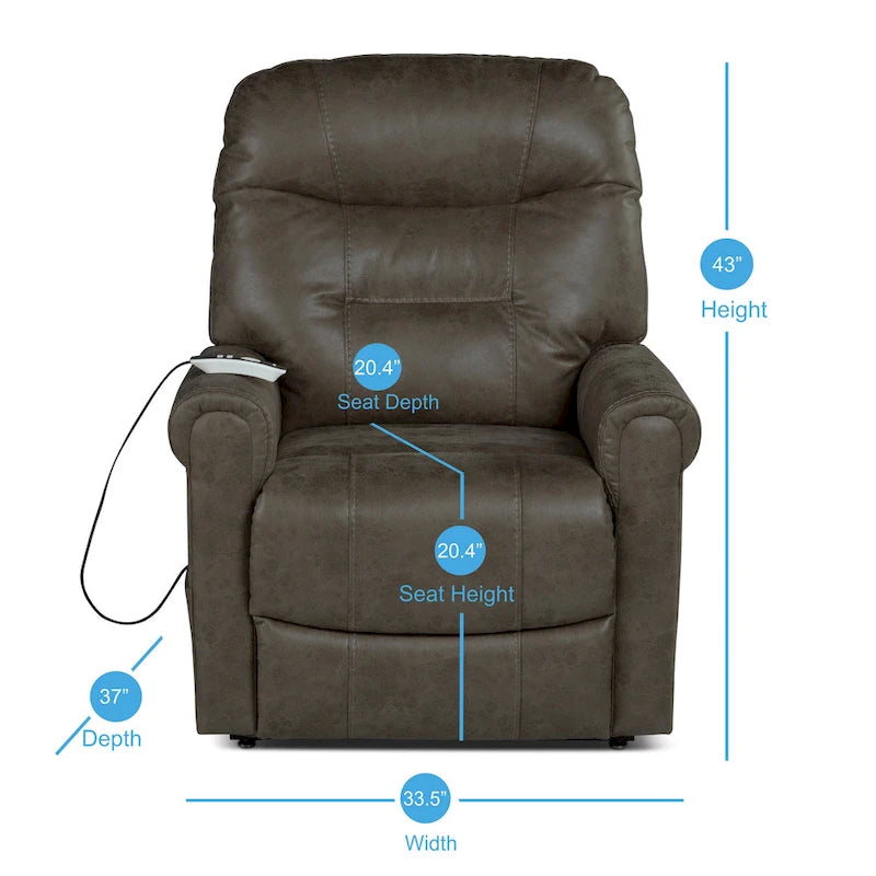 Fauteuil inclinable releveur avec chauffage et massage