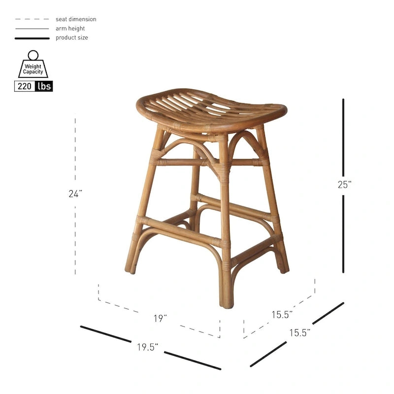 Tabouret de bar en rotin
