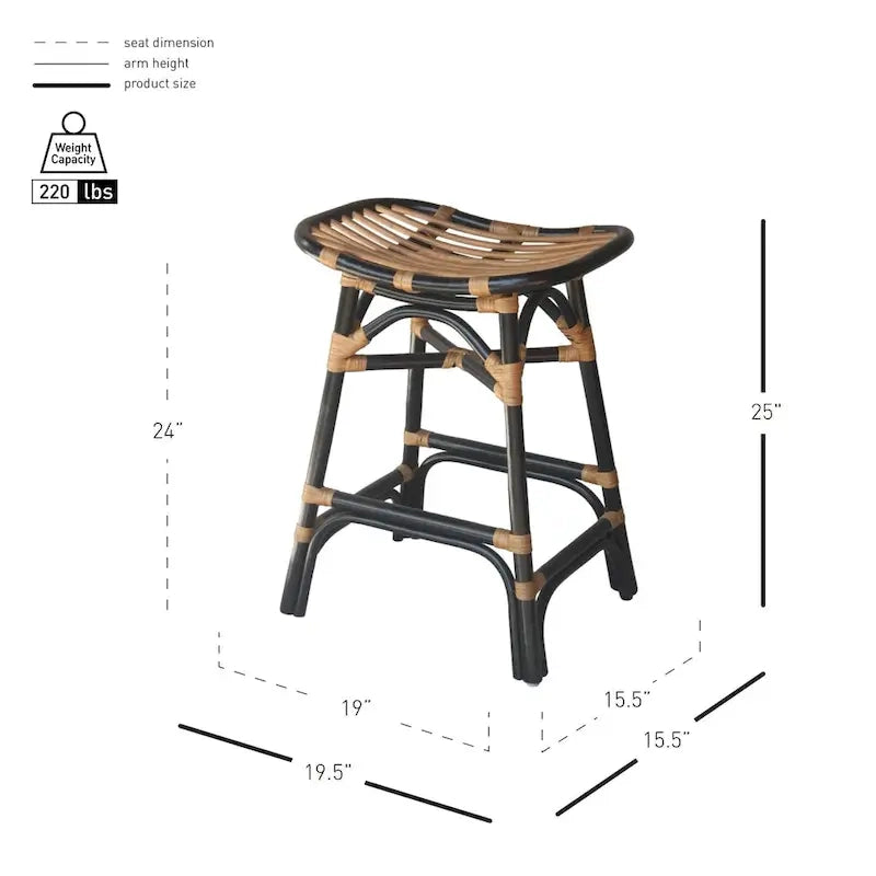 Tabouret de bar en rotin
