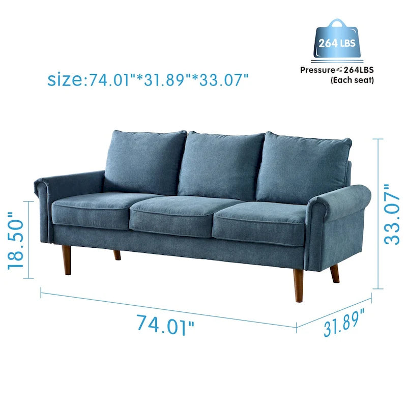 Canapé rembourré de style Mid-century