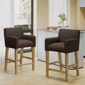 Tabourets de comptoir en bois rembourrés en tissu