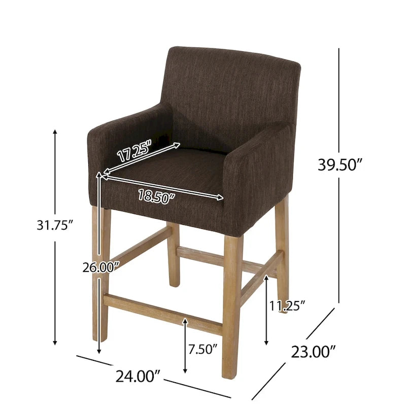 Tabourets de comptoir en bois rembourrés en tissu