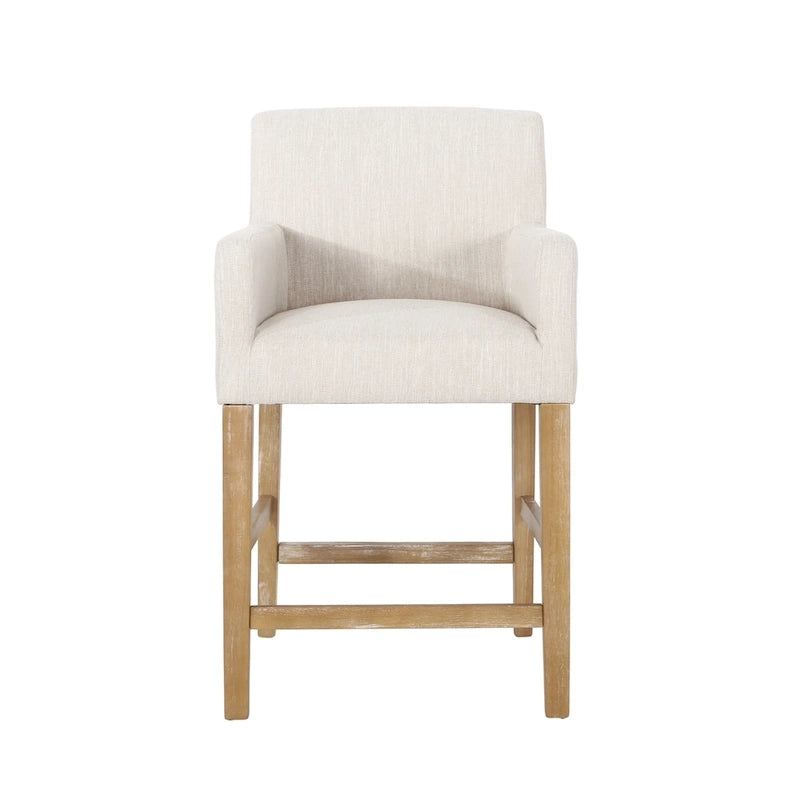 Tabourets de comptoir en bois rembourrés en tissu