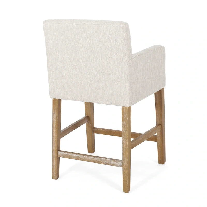 Tabourets de comptoir en bois rembourrés en tissu