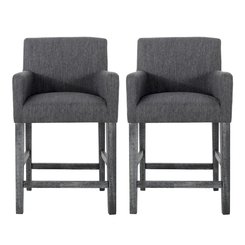 Tabourets de comptoir en bois rembourrés en tissu