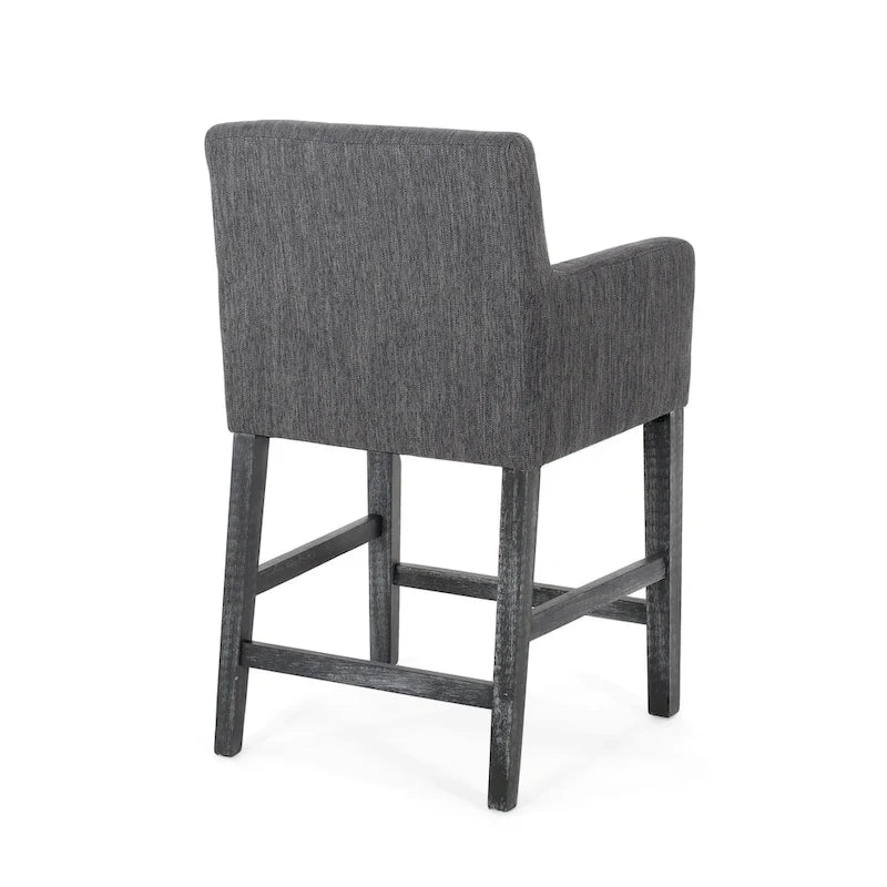 Tabourets de comptoir en bois rembourrés en tissu