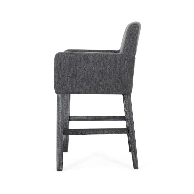 Tabourets de comptoir en bois rembourrés en tissu