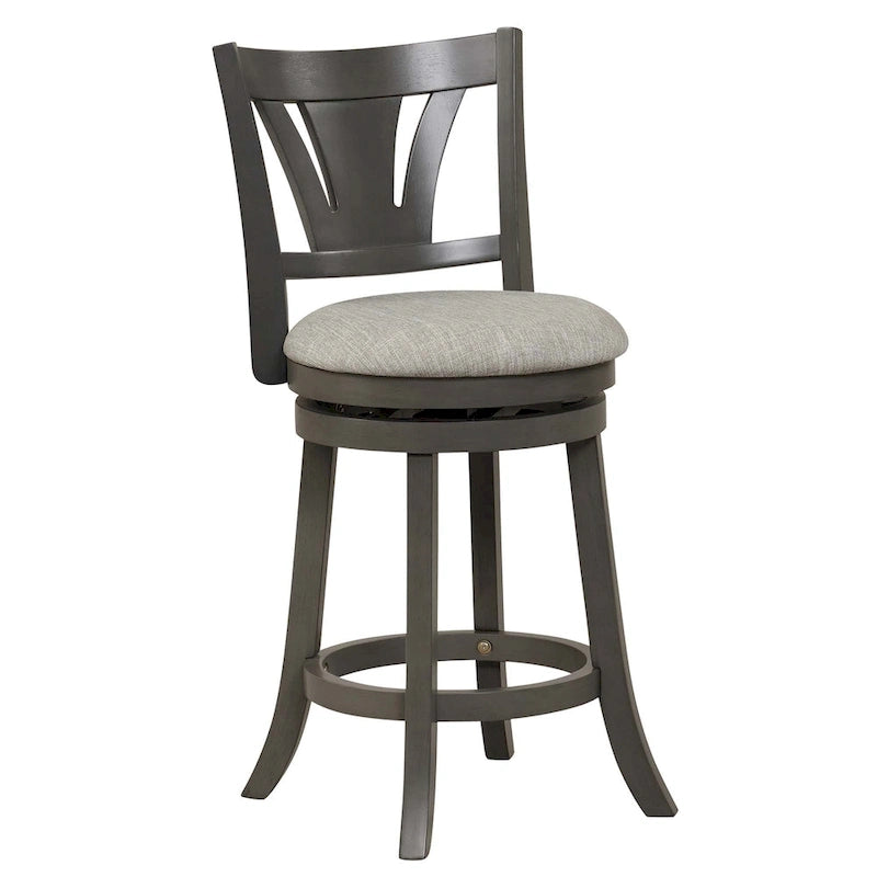 Tabouret de bar pivotant en bois d'hévéa hauteur comptoir
