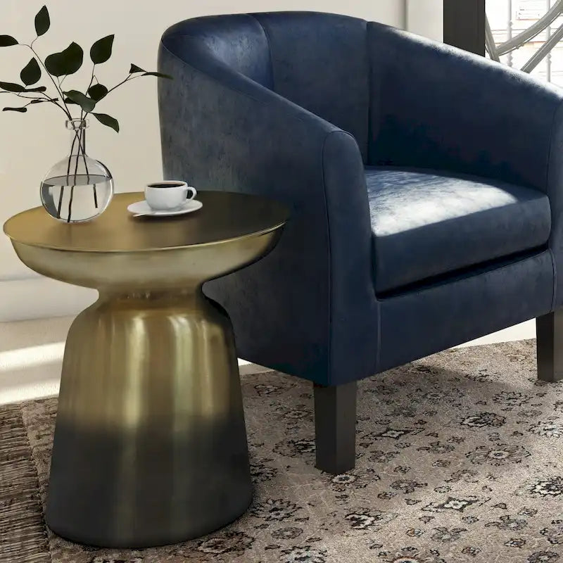 Table d'appoint latérale en métal moderne et industrielle