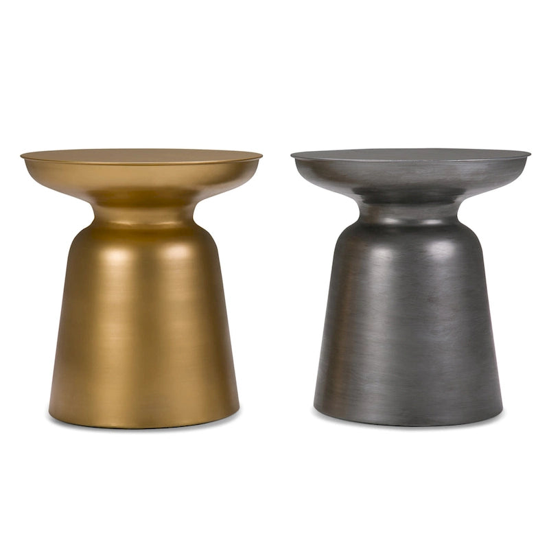 Table d'appoint latérale en métal moderne et industrielle