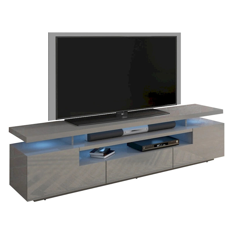 Meuble TV laqué avec lumières LED