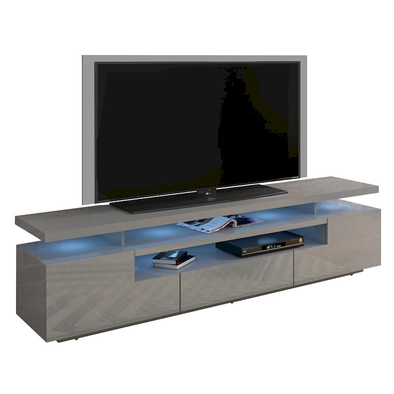 Meuble TV laqué avec lumières LED