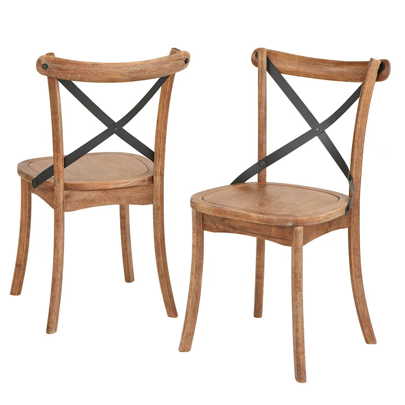 Chaises de salle à manger à dossier en X