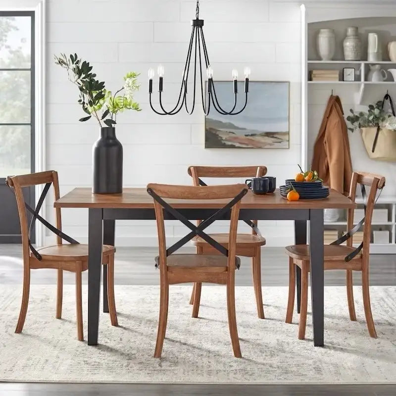 Chaises de salle à manger à dossier en X