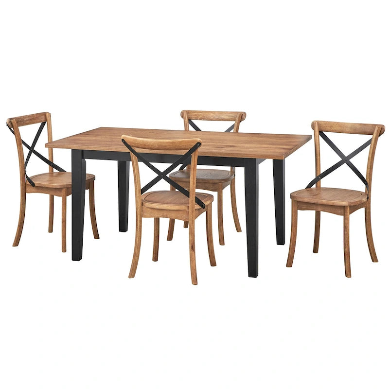 Chaises de salle à manger à dossier en X