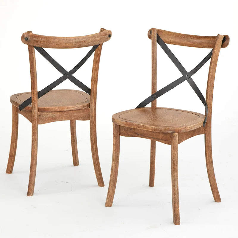 Chaises de salle à manger à dossier en X