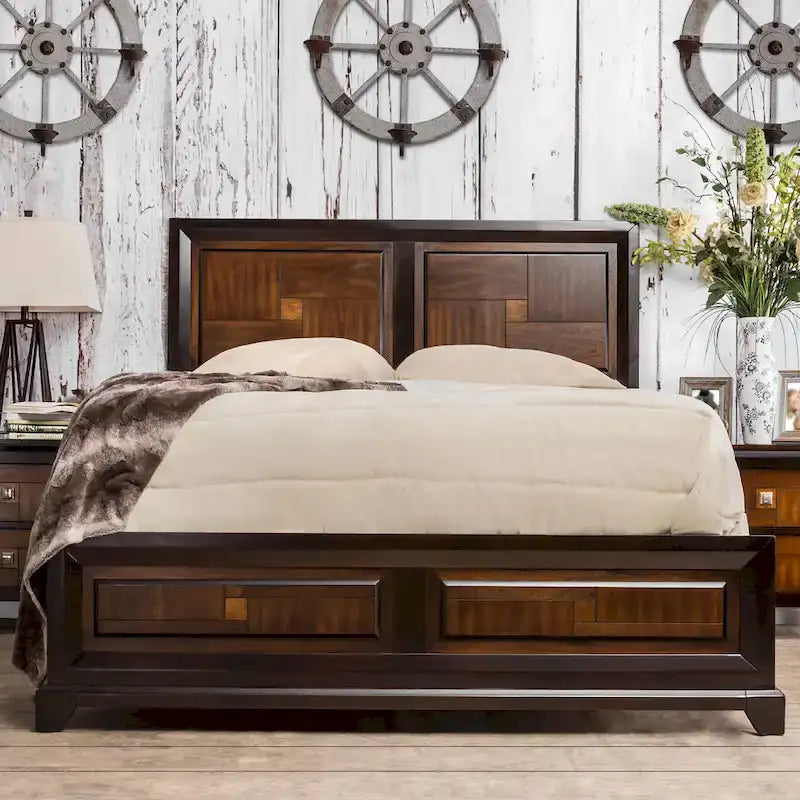 Meubles de chambre à coucher en noyer de style transitionnel