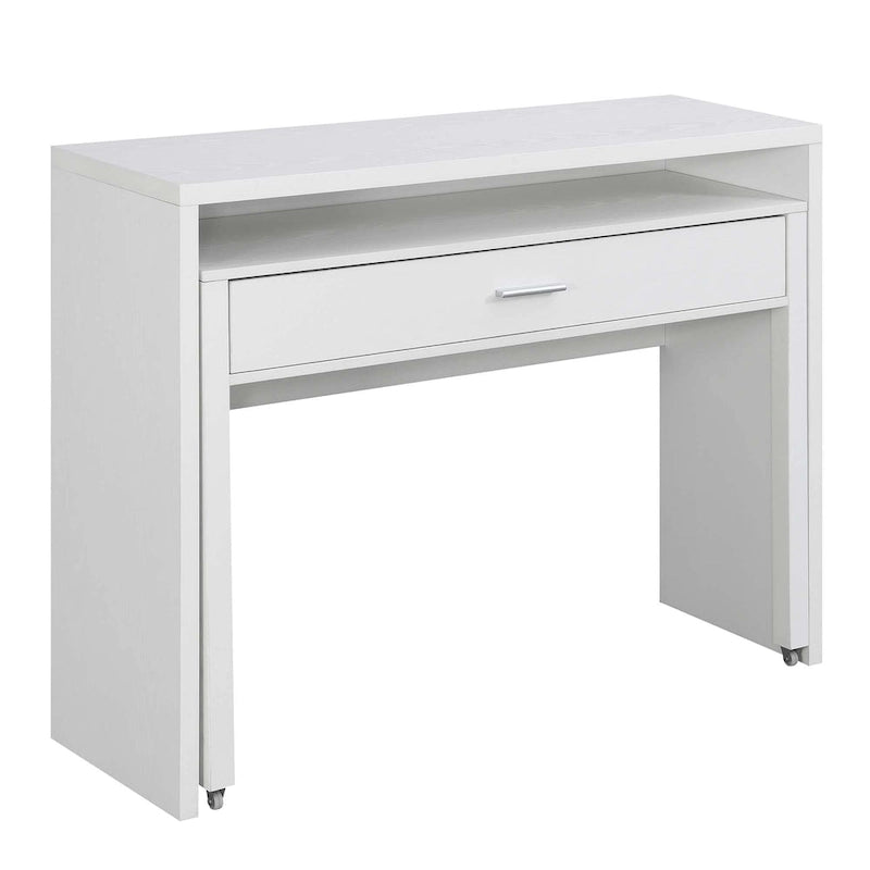 Console/bureau coulissant avec tiroir et rehausseur