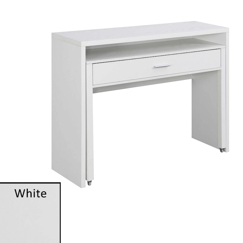 Console/bureau coulissant avec tiroir et rehausseur