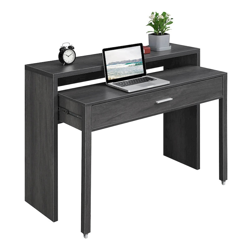 Console/bureau coulissant avec tiroir et rehausseur