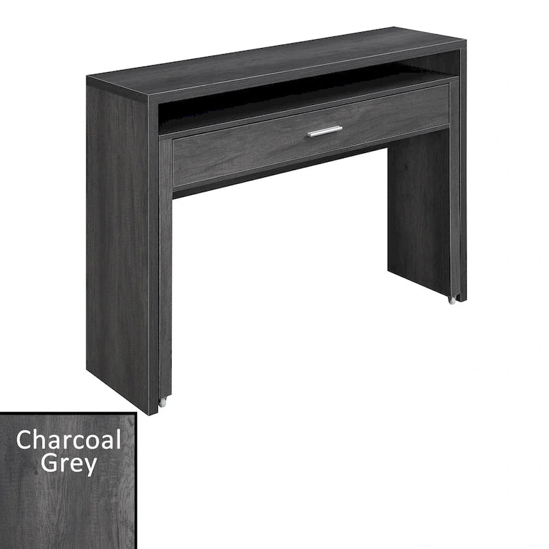 Console/bureau coulissant avec tiroir et rehausseur