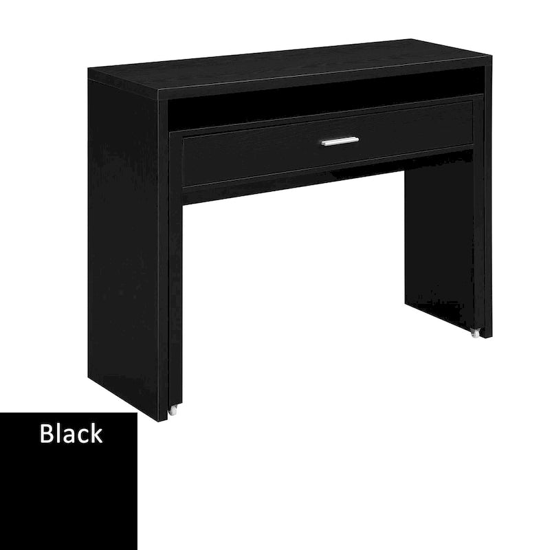 Console/bureau coulissant avec tiroir et rehausseur
