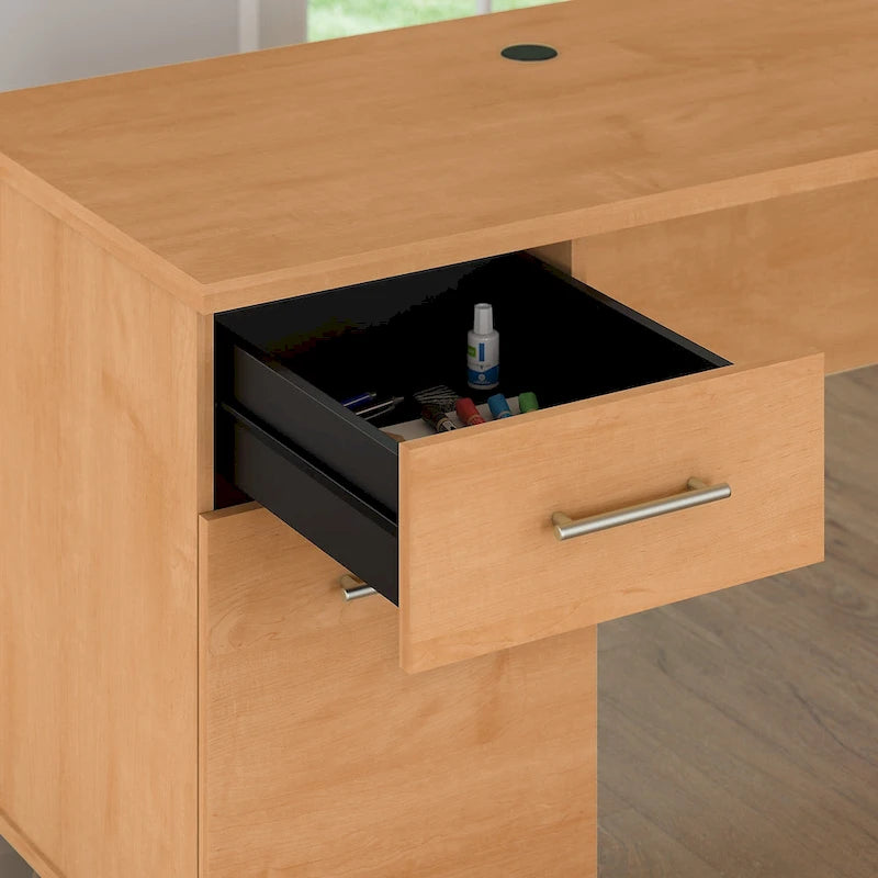 Bureau avec huche et bibliothèque à 5 étagères
