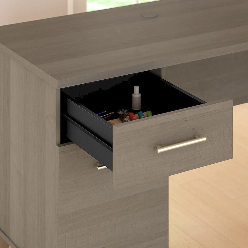 Bureau avec huche et bibliothèque à 5 étagères