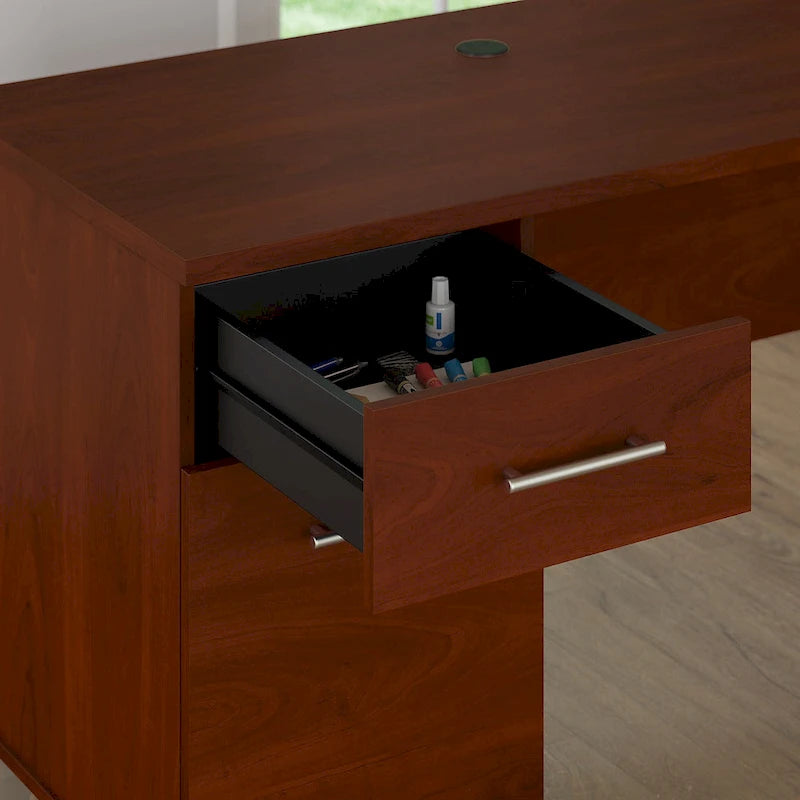 Bureau avec huche et bibliothèque à 5 étagères