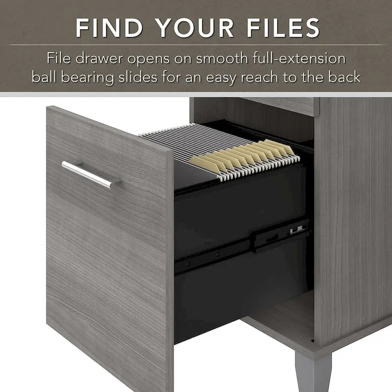 Bureau avec huche et bibliothèque à 5 étagères