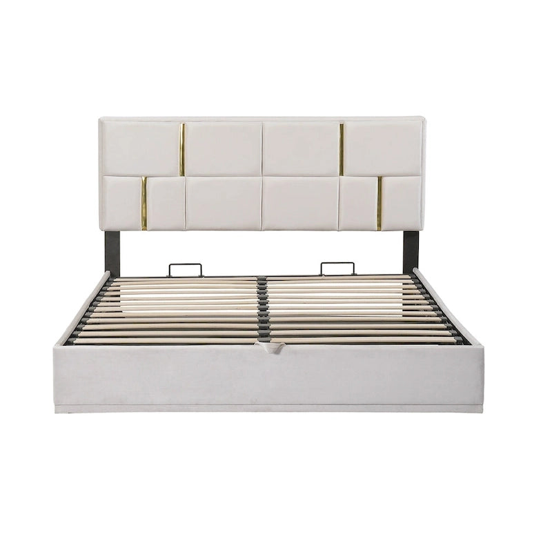 Lit de chambre avec coffre de rangement intégré