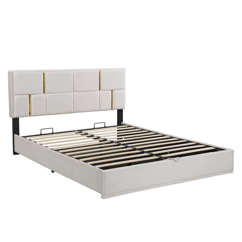 Lit de chambre avec coffre de rangement intégré