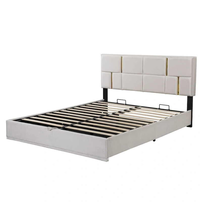 Lit de chambre avec coffre de rangement intégré