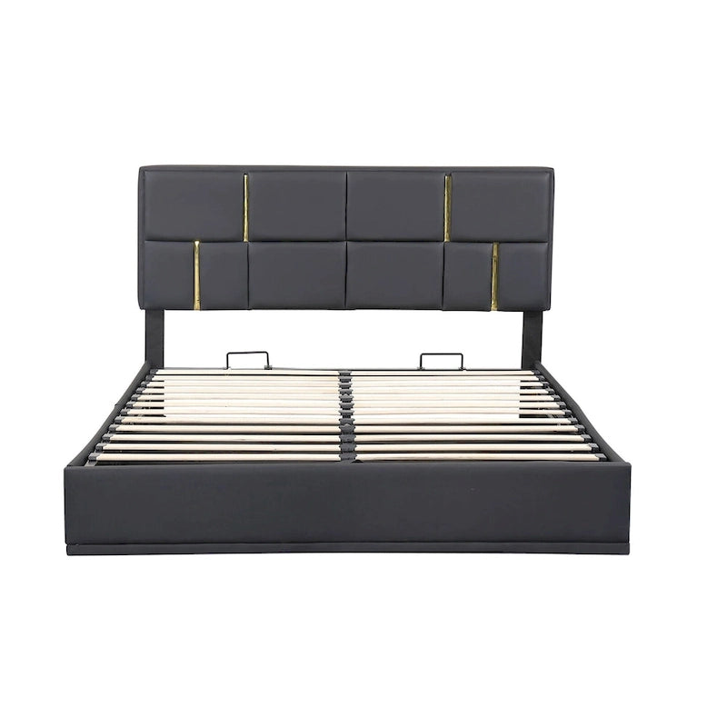 Lit de chambre avec coffre de rangement intégré