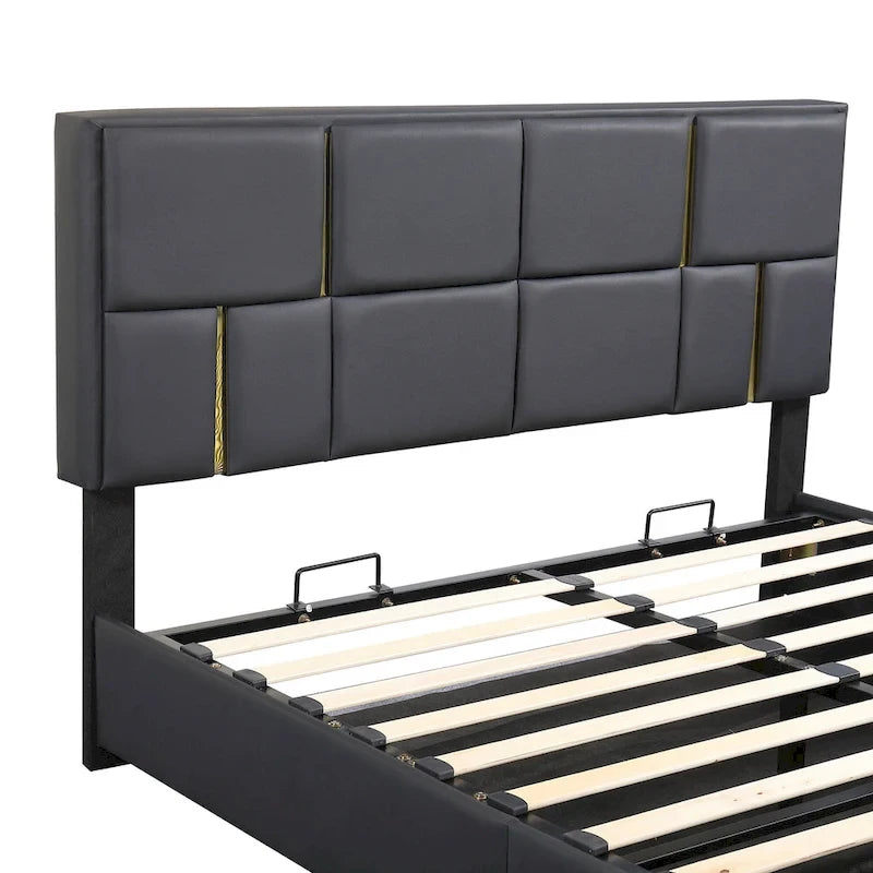 Lit de chambre avec coffre de rangement intégré