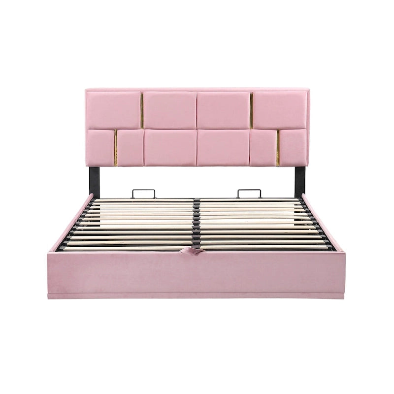 Lit de chambre avec coffre de rangement intégré