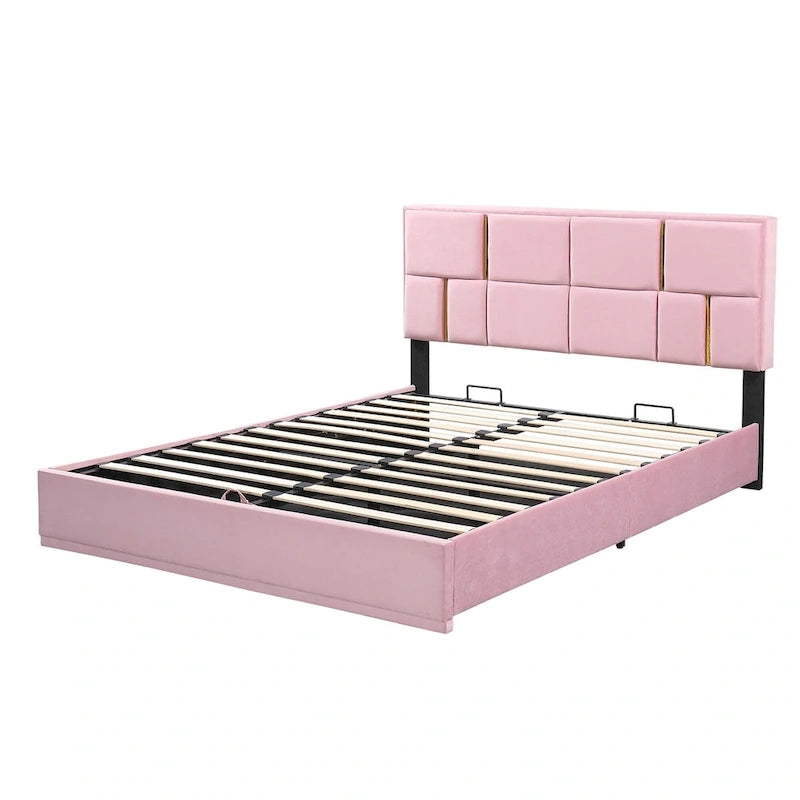 Lit de chambre avec coffre de rangement intégré