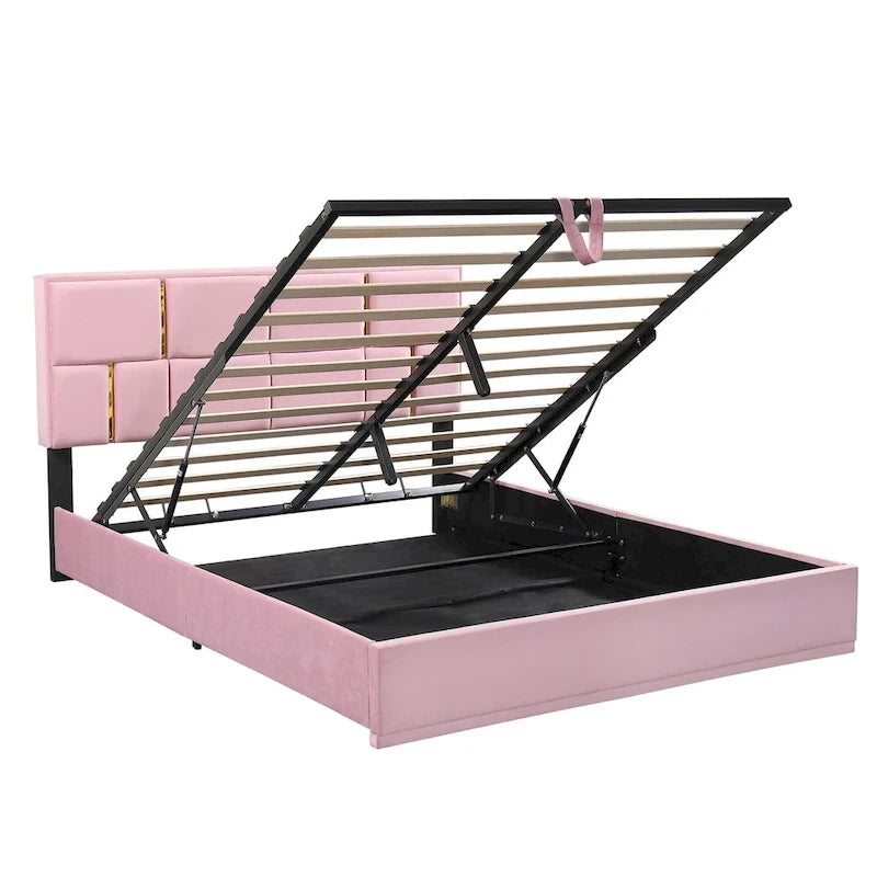 Lit de chambre avec coffre de rangement intégré