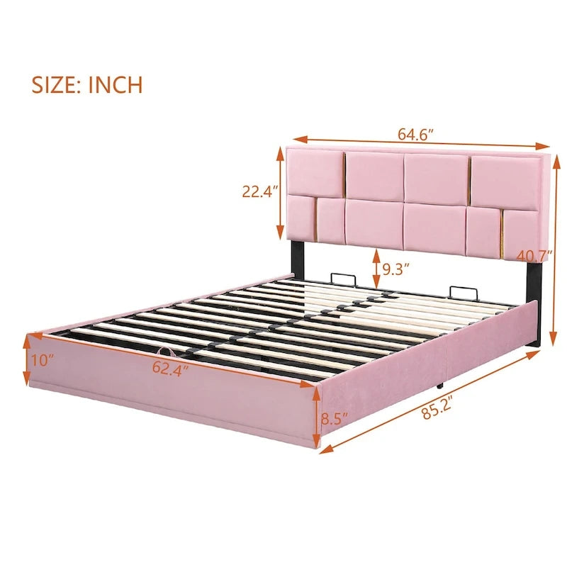 Lit de chambre avec coffre de rangement intégré