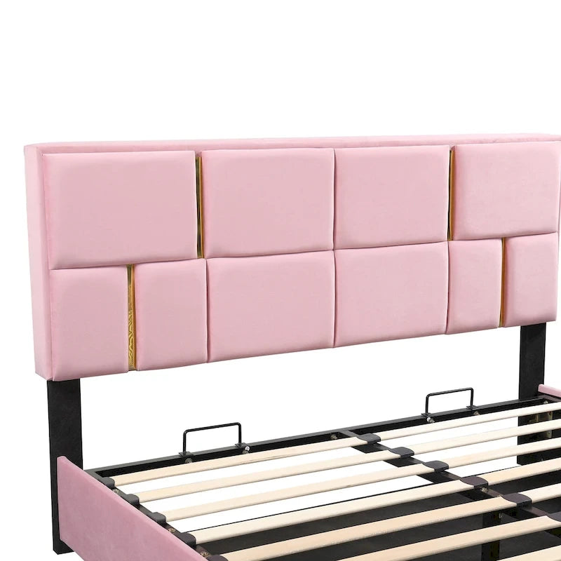 Lit de chambre avec coffre de rangement intégré