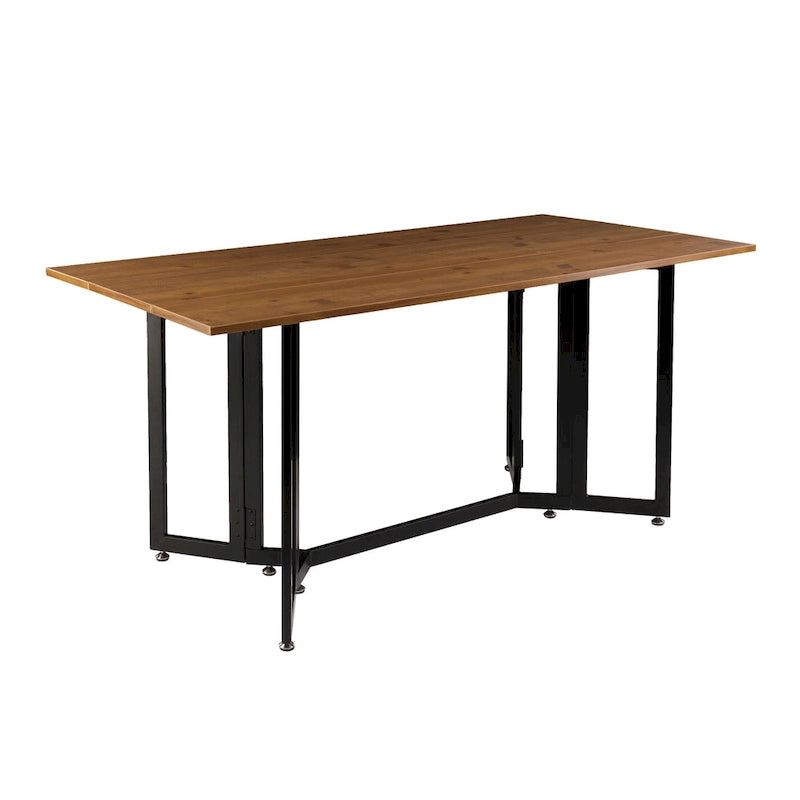 Table à abattants en Chêne vieilli avec cadre noir