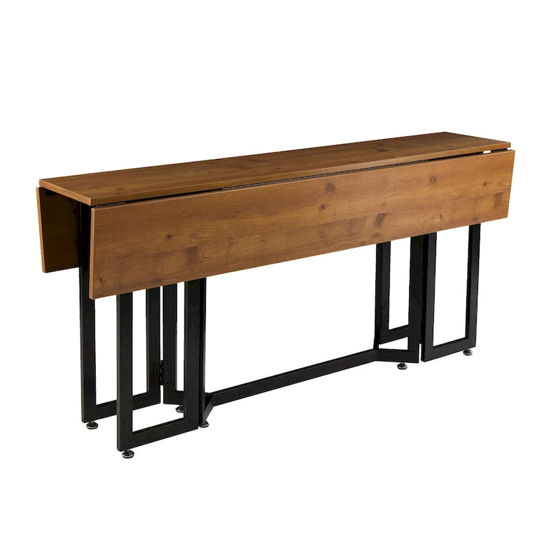 Table à abattants en Chêne vieilli avec cadre noir