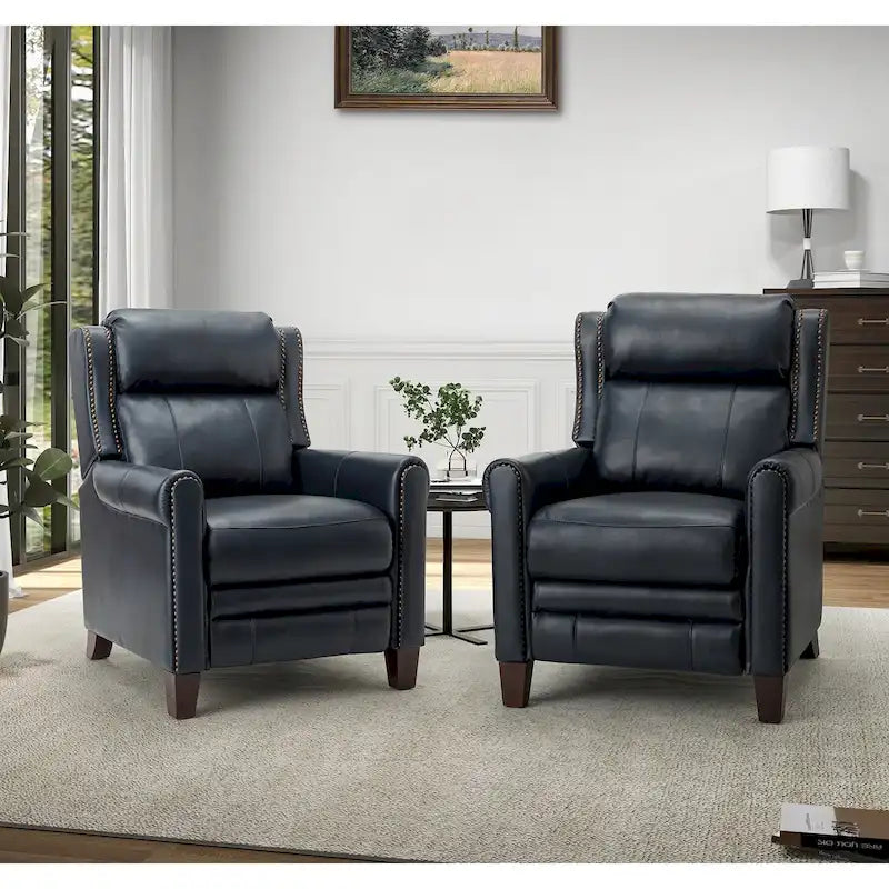 Fauteuil inclinable manuel en cuir véritable