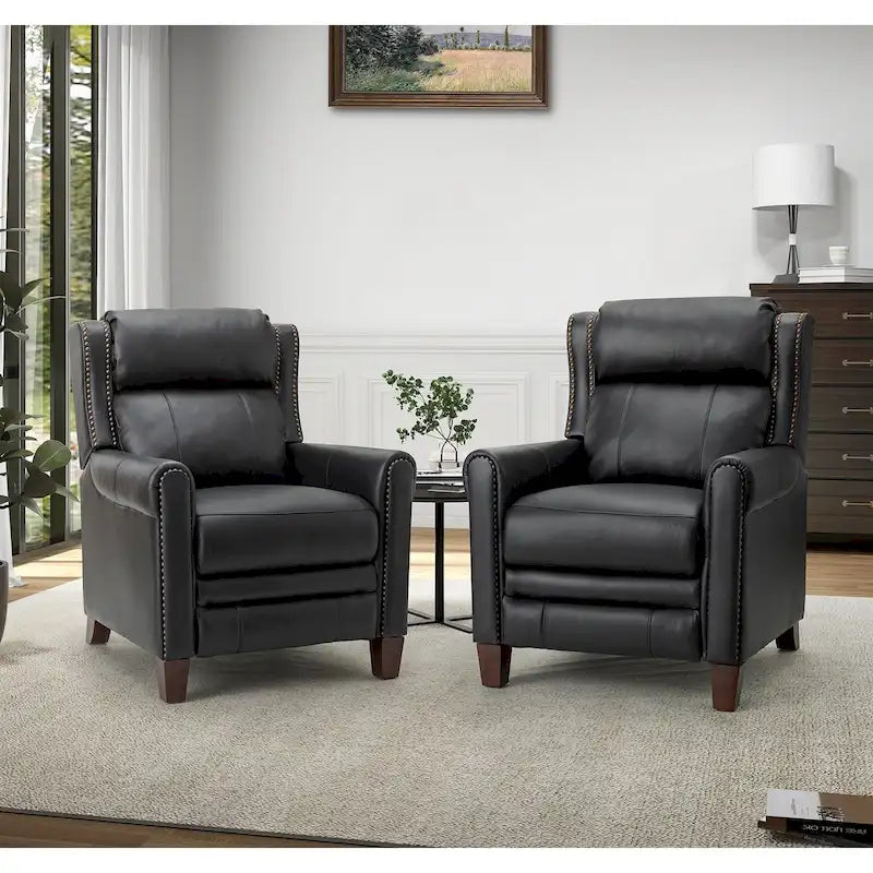 Fauteuil inclinable manuel en cuir véritable