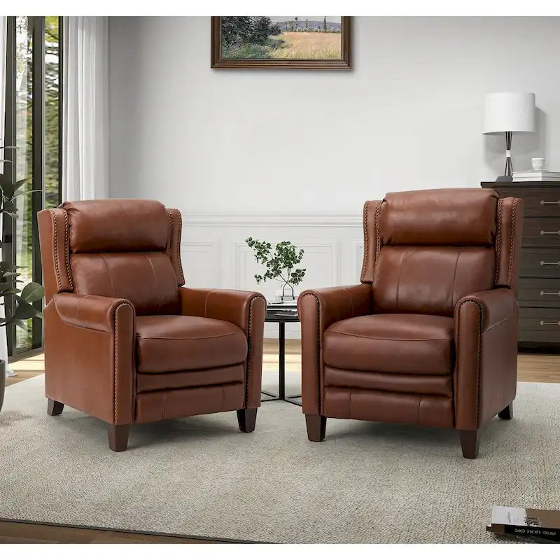 Fauteuil inclinable manuel en cuir véritable