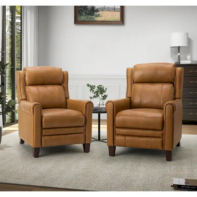 Fauteuil inclinable manuel en cuir véritable