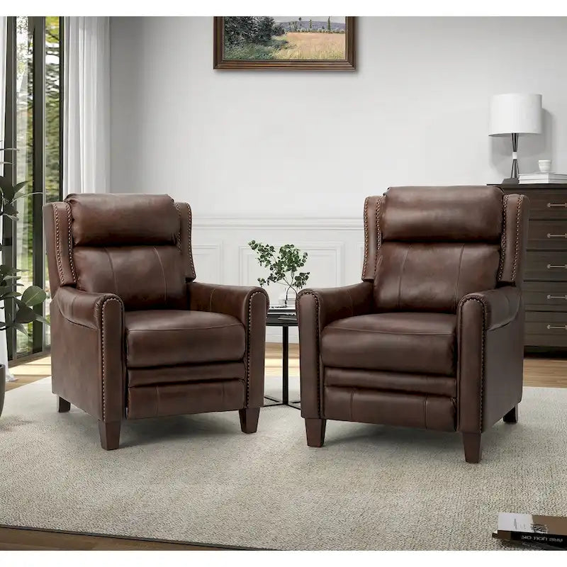 Fauteuil inclinable manuel en cuir véritable
