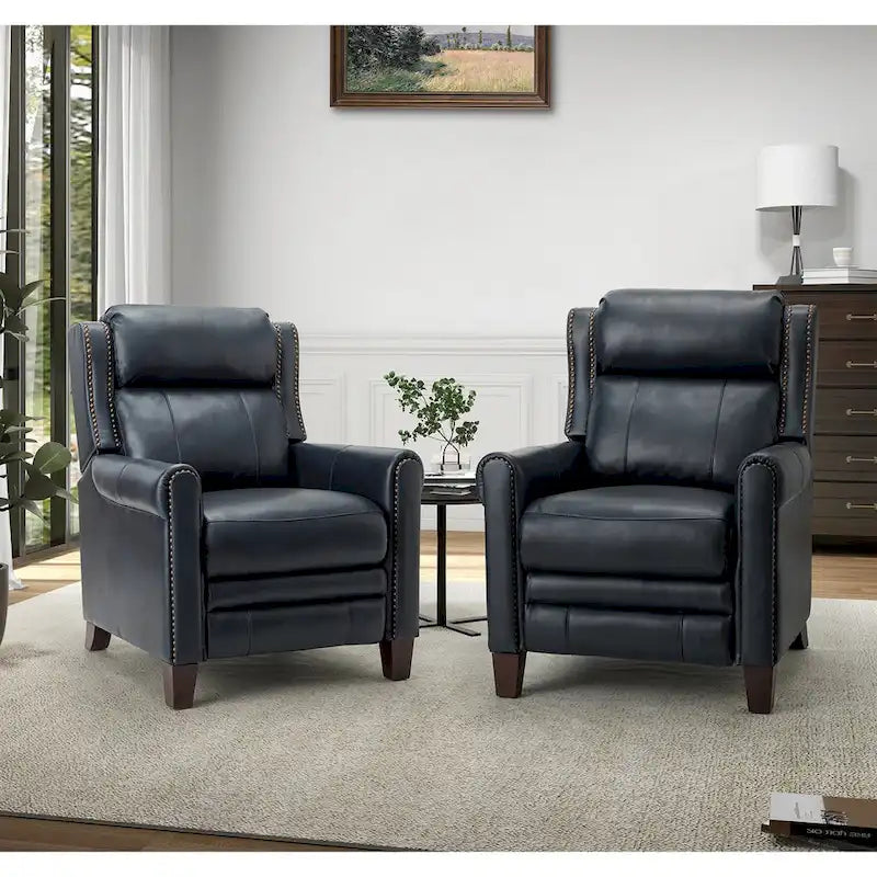 Fauteuil inclinable manuel en cuir véritable