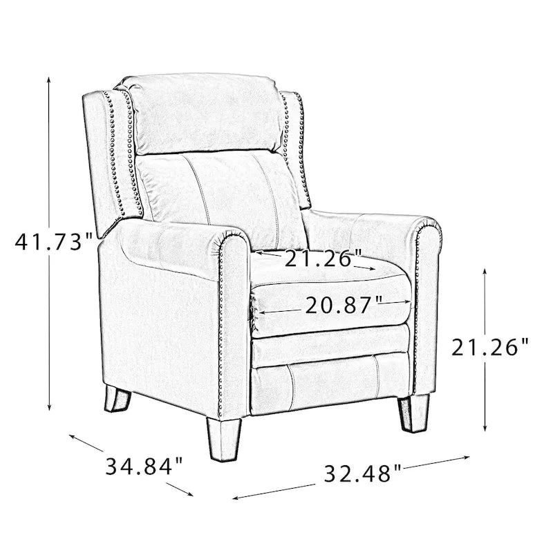 Fauteuil inclinable manuel en cuir véritable