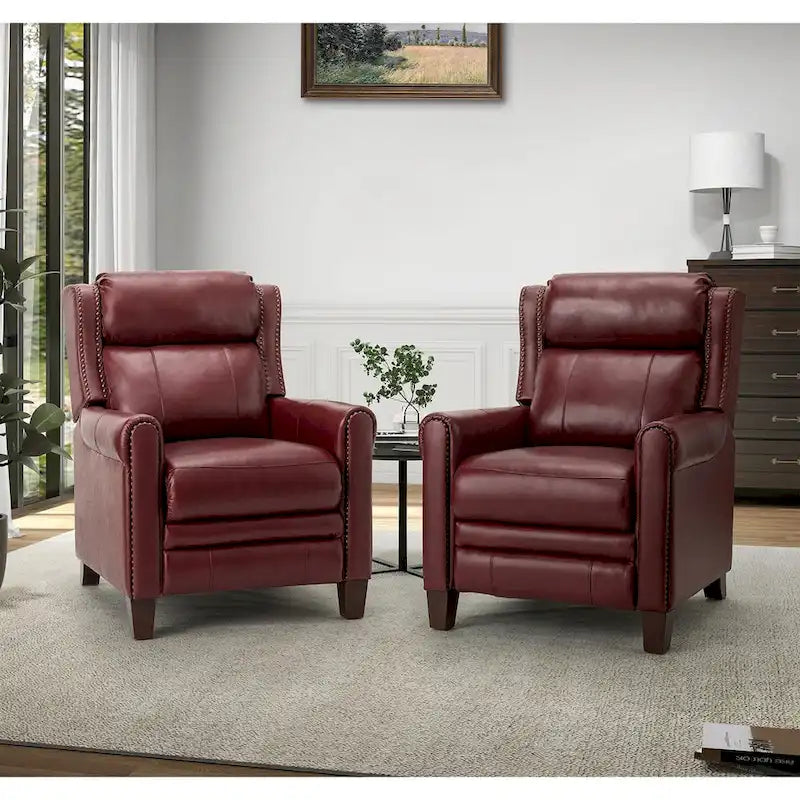 Fauteuil inclinable manuel en cuir véritable